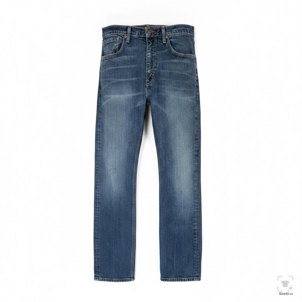 Levis 505 Jeans Mens 34x29 Regular Fit Mid Rise Blue Denim Straight Leg Stretch
